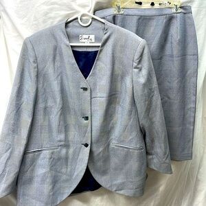 Emily 2 piece vintage lined skirt suit ladies sz 20w  5/15/4